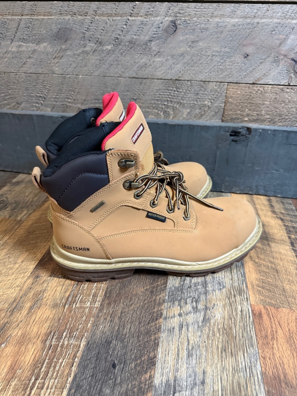 NWT Craftsman Men's Jagger Wheat Leather Waterproof Steel Toe Work Boots